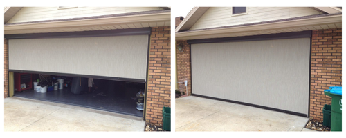 Garage door screens installed on a house in Fort Wayne, IN
